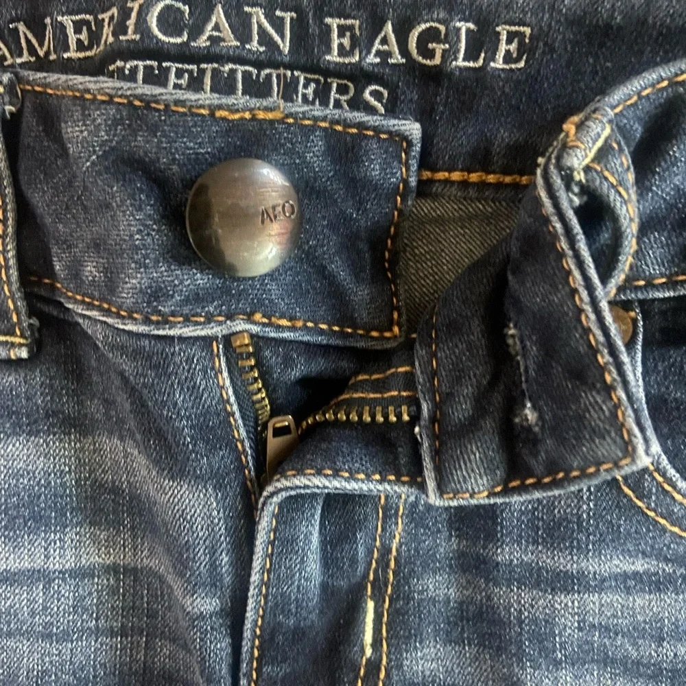 American Eagle Dark Wash Shortie Denim Shorts
